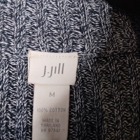 J.Jill  100% Cotton Zip Up Gray Sweater Size M - Picture 6 of 11